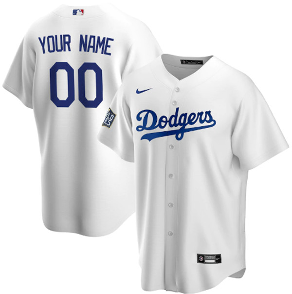 Men's Los Angeles Dodgers Customized White 2020 World Series Bound Custom Stitched Jersey